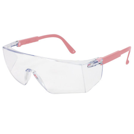 ZAYAAN HEALTH Zayaan Health Boxer Safety Glasses, Clear Lens Pink Temple ZH-BXSG-CLLPT-MS16-6
